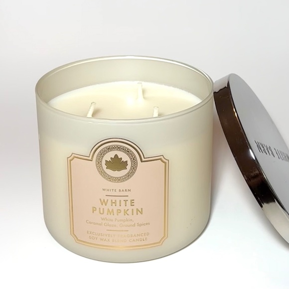 WHITE PUMPKIN 3 Wick Candle - Picture 2 of 3